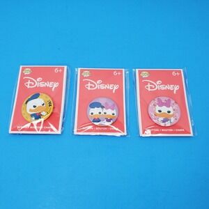 Funko POP! Disney 1" Buttons Donald & Daisy Duck Valentine's Day Lot Of 3